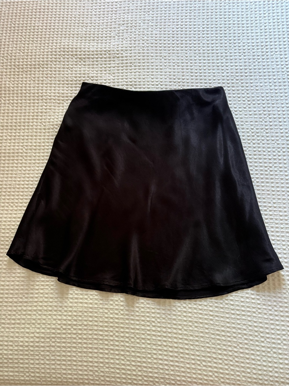 H&M Black Satin A-Line Skirt